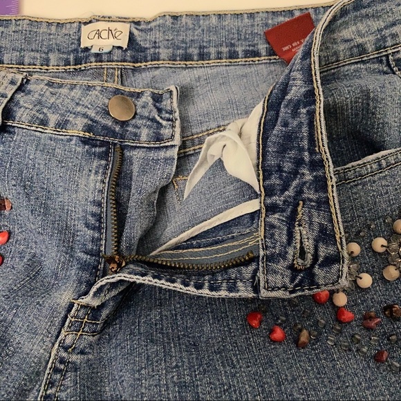 Cache High Rise Beaded Flared Leg Jeans - Picture 8 of 9